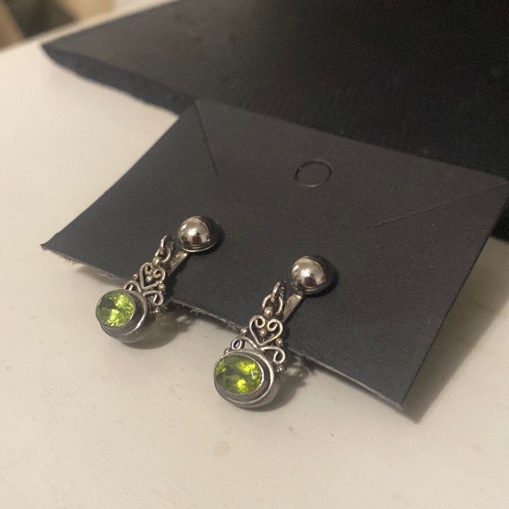 Peridot 925 Clip On Earrings